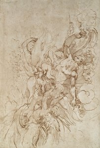 Jehovah in a flaming Cloud attended by Angels